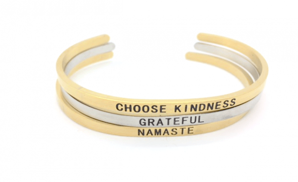 inspired designs engraved words bracelet