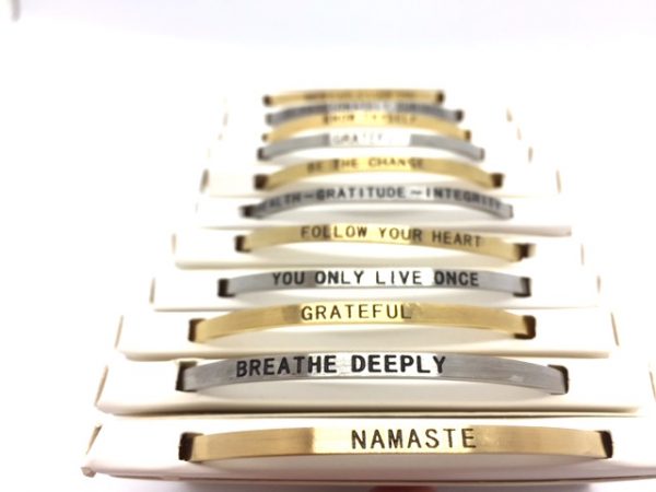 inspired designs engraved words bracelet